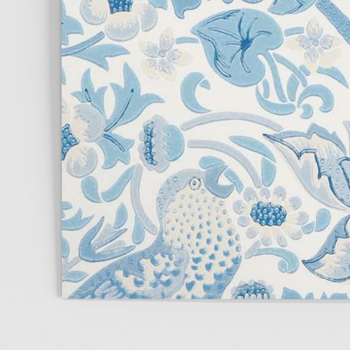 William Morris Strawberry Thief Woad Blue Poster Gallery Image 3