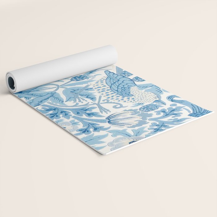 William Morris Strawberry Thief Woad Blue Yoga Mat Gallery Image 2