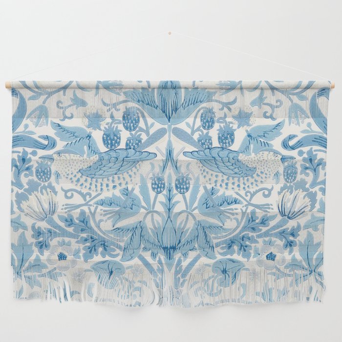 William Morris Strawberry Thief Woad Blue Wall Hanging Gallery Image 1