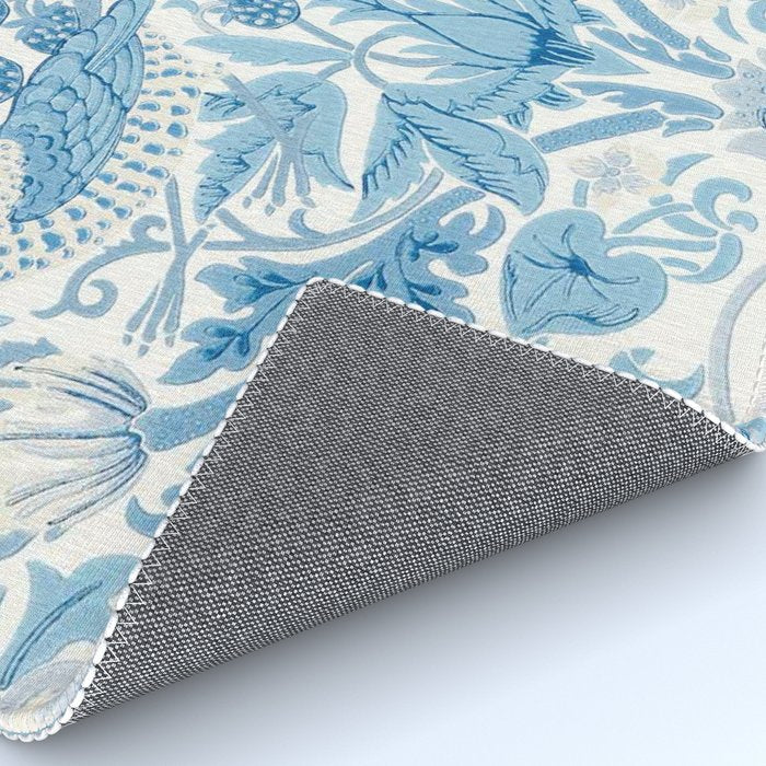William Morris Strawberry Thief Woad Blue Rug Gallery Image 4