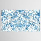 William Morris Strawberry Thief Woad Blue Tablecloth Gallery Image 2