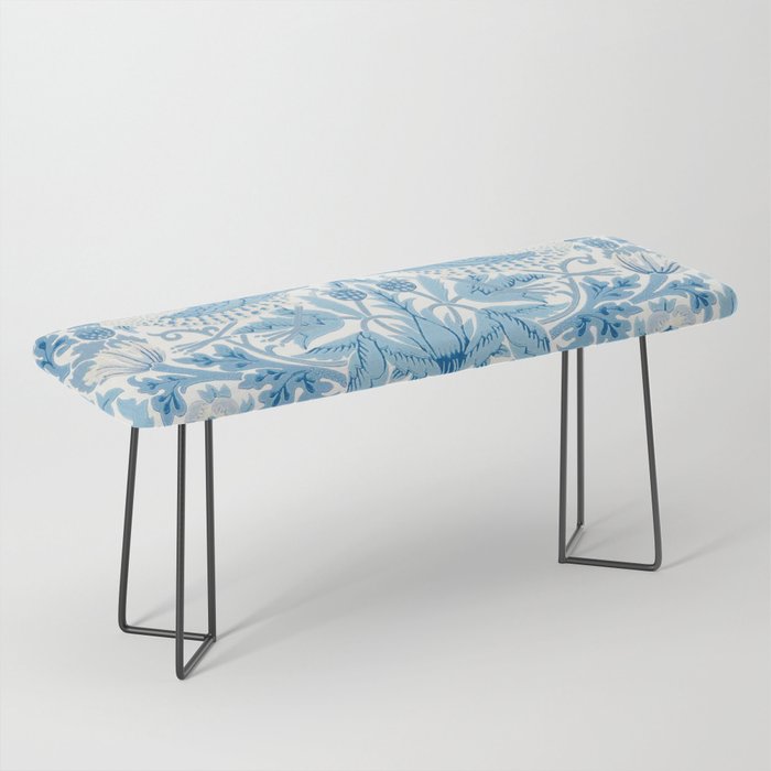 William Morris Strawberry Thief Woad Blue Bench Gallery Image 1