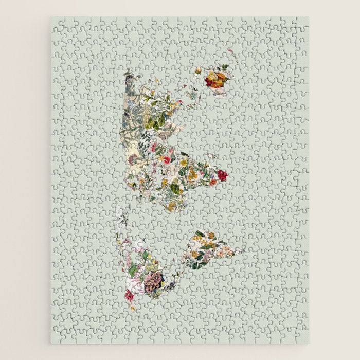 Vintage Botanical World Green Jigsaw Puzzle Gallery Image 1