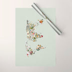 Vintage Botanical World Green Wrapping Paper Gallery Image 1
