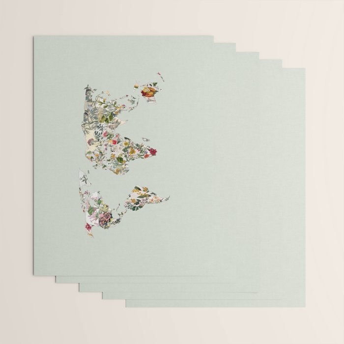 Vintage Botanical World Green Wrapping Paper Gallery Image 3