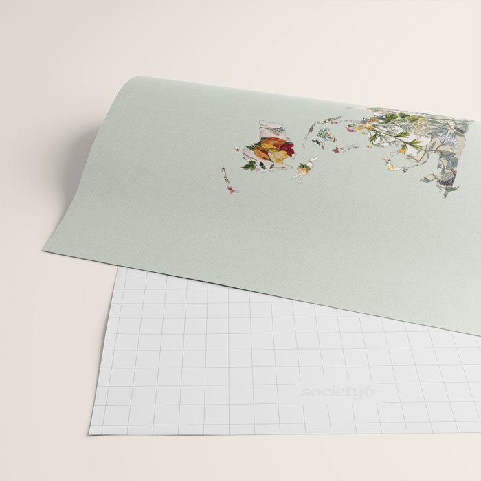 Vintage Botanical World Green Wrapping Paper Gallery Image 2