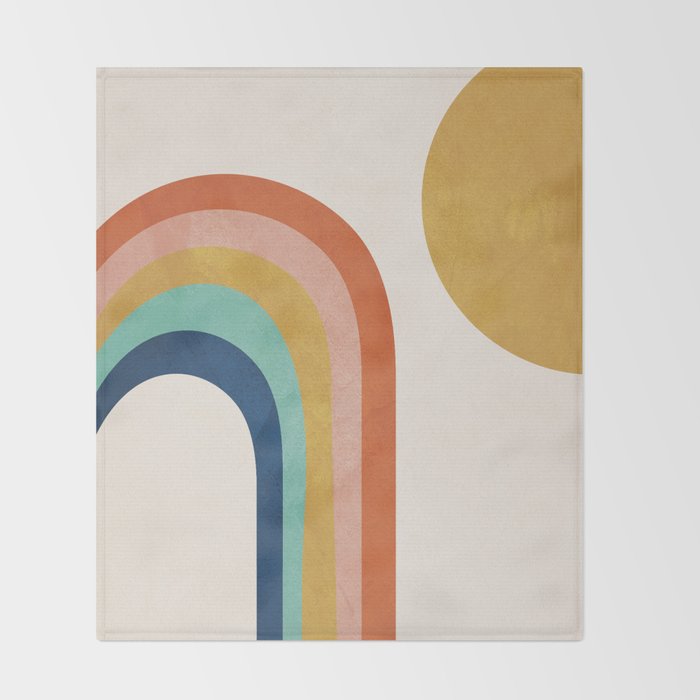 The Sun and a Rainbow Throw Blanket Gallery Image 2
