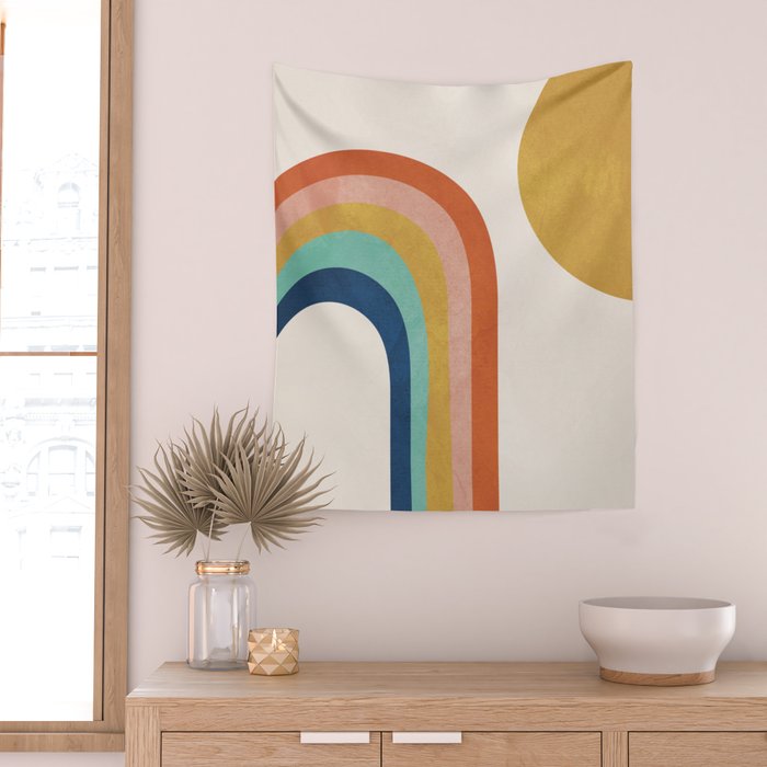 The Sun and a Rainbow Wall Tapestry Gallery Image 2