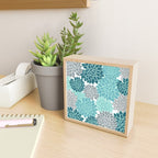 Dahlia Floral Blooms in Teal and Gray Mini Art Print Gallery Image 2