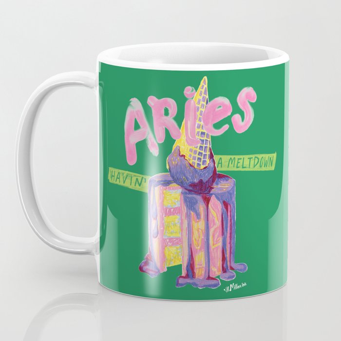 Aries Dessert in Kelly Green & Pink Coffee Mug Gallery Image 3