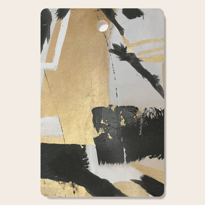 Gold leaf black abstract Cutting Board Gallery Image 1