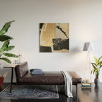 Gold leaf black abstract Wood Wall Art Gallery Image 2