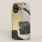 Gold leaf black abstract iPhone Case Gallery Image 1