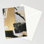 Gold leaf black abstract Stationery Card Gallery Image 2