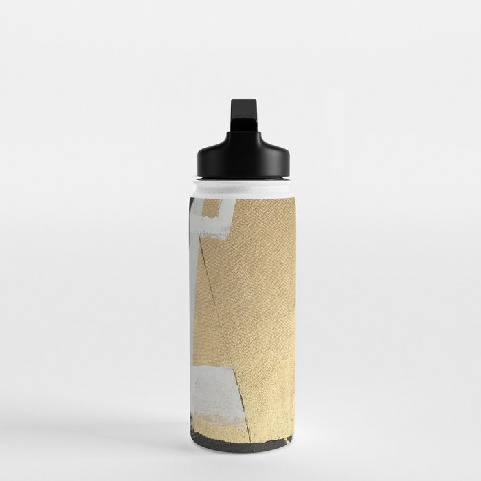 Gold leaf black abstract Water Bottle Gallery Image 3