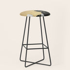 Gold leaf black abstract Stool Gallery Image 1