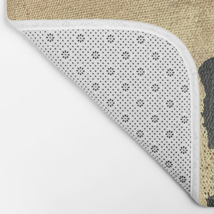 Gold leaf black abstract Bath Mat Gallery Image 2