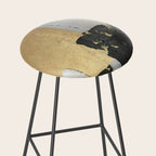 Gold leaf black abstract Stool Gallery Image 2