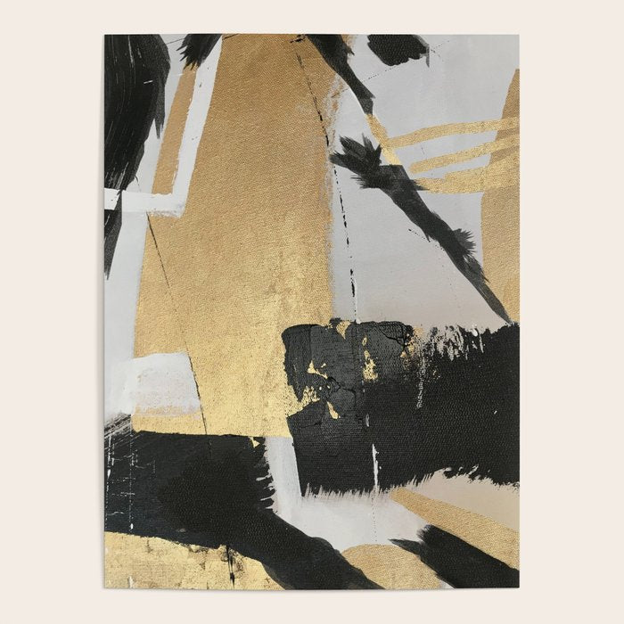Gold leaf black abstract Poster Gallery Image 4