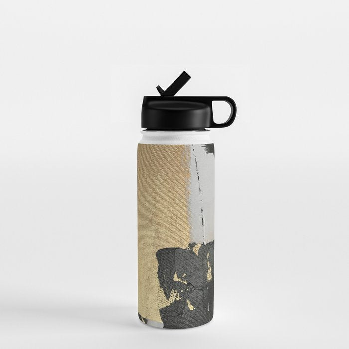 Gold leaf black abstract Water Bottle Gallery Image 1