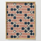 Red & Blue Hand-drawn Pattern #1 Serving Tray Gallery Image 1