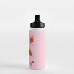 Colorful Mushrooms And Flowers In Pink Water Bottle Gallery Image 2