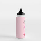 Colorful Mushrooms And Flowers In Pink Water Bottle Gallery Image 3