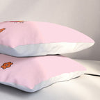 Colorful Mushrooms And Flowers In Pink Pillow Sham Gallery Image 3