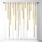 Abstract minimalist white gold geometrical lines Window Curtain Gallery Image 5
