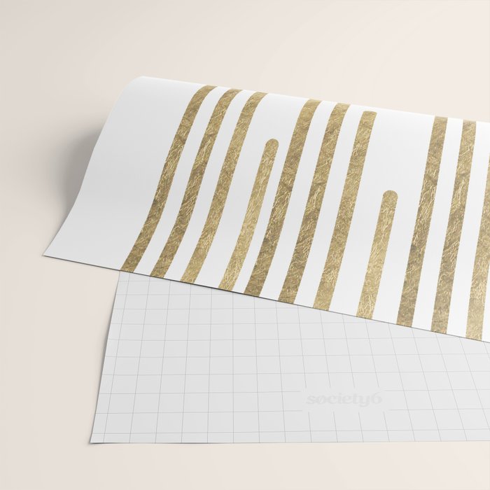 Abstract minimalist white gold geometrical lines Wrapping Paper Gallery Image 2