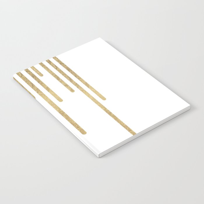 Abstract minimalist white gold geometrical lines Notebook Gallery Image 2