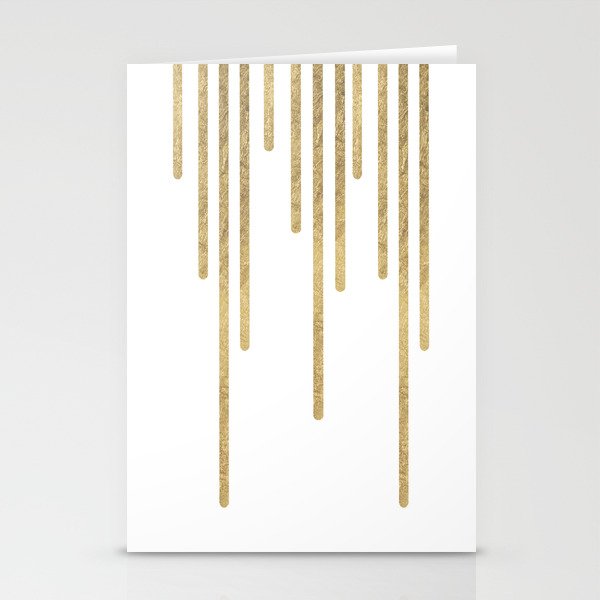 Abstract minimalist white gold geometrical lines Stationery Card Gallery Image 2