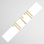 Abstract minimalist white gold geometrical lines Table Runner Gallery Image 3