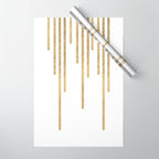 Abstract minimalist white gold geometrical lines Wrapping Paper Gallery Image 1