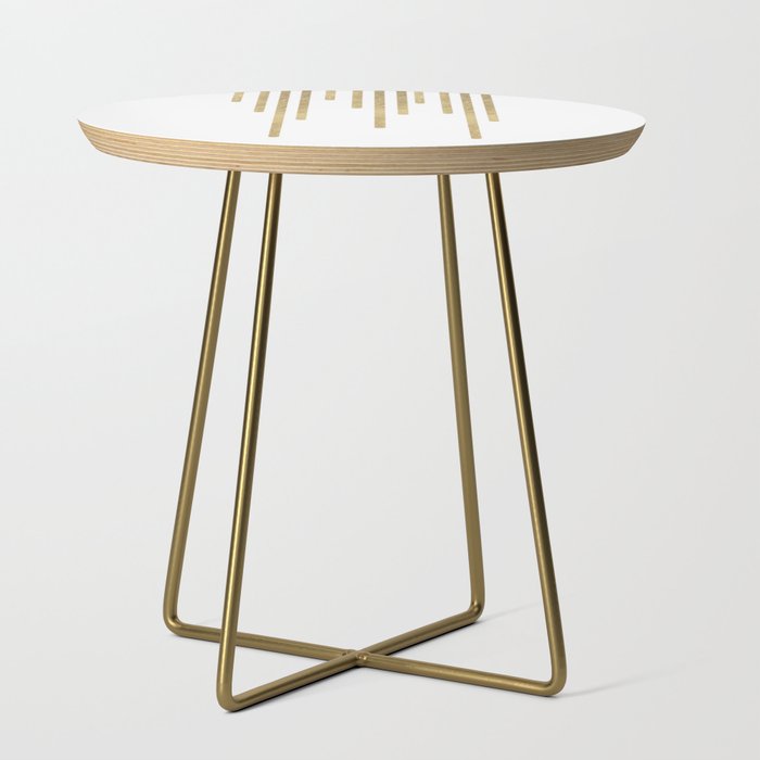 Abstract minimalist white gold geometrical lines Side Table Gallery Image 1