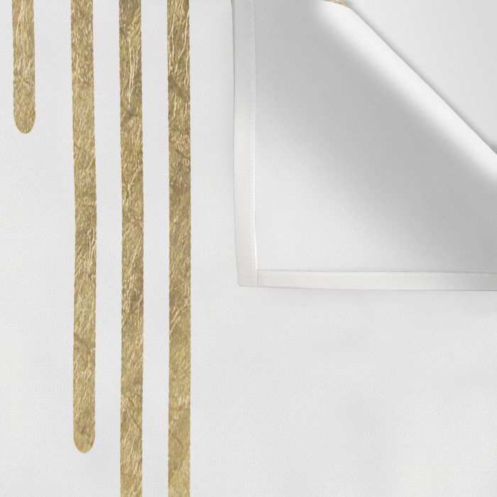 Abstract minimalist white gold geometrical lines Wall Tapestry Gallery Image 3