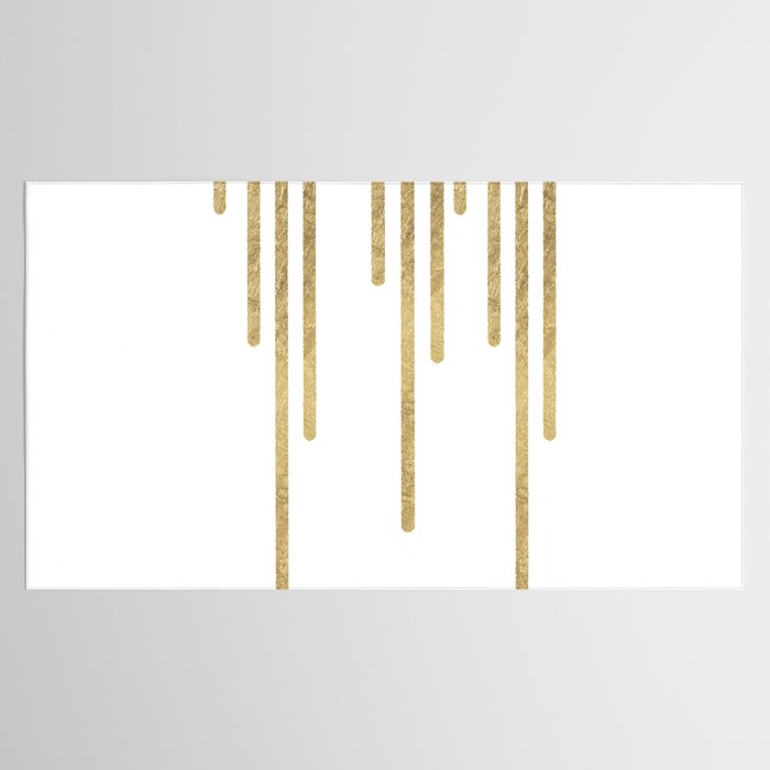 Abstract minimalist white gold geometrical lines Tablecloth Gallery Image 2
