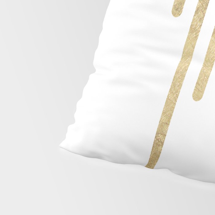 Abstract minimalist white gold geometrical lines Pillow Sham Gallery Image 4