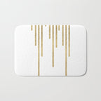 Abstract minimalist white gold geometrical lines Bath Mat Gallery Image 1
