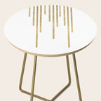 Abstract minimalist white gold geometrical lines Side Table Gallery Image 2