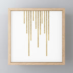 Abstract minimalist white gold geometrical lines Mini Art Print Gallery Image 1