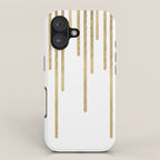 Abstract minimalist white gold geometrical lines iPhone Case Gallery Image 1