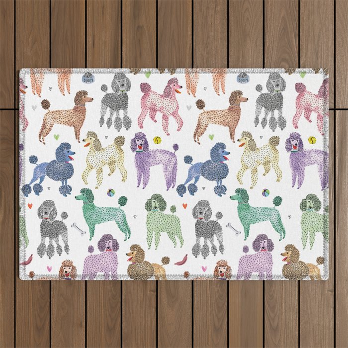 Poodles by Veronique de Jong Outdoor Rug Gallery Image 1