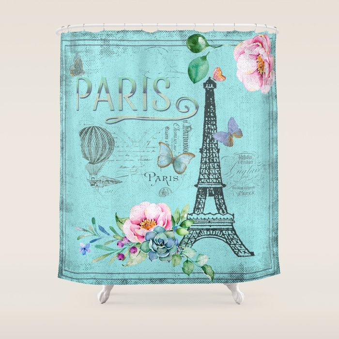 Paris - my blue love Shower Curtain Gallery Image 1