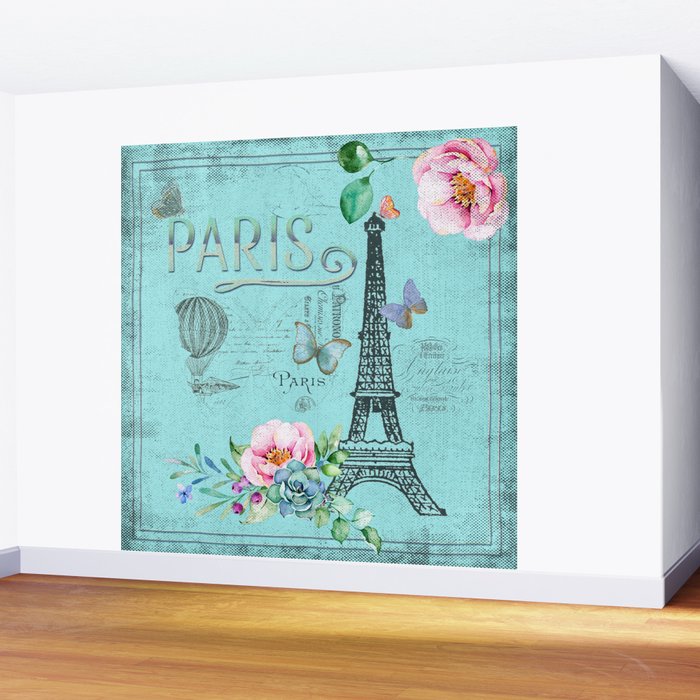 Paris - my blue love Wall Mural Gallery Image 2