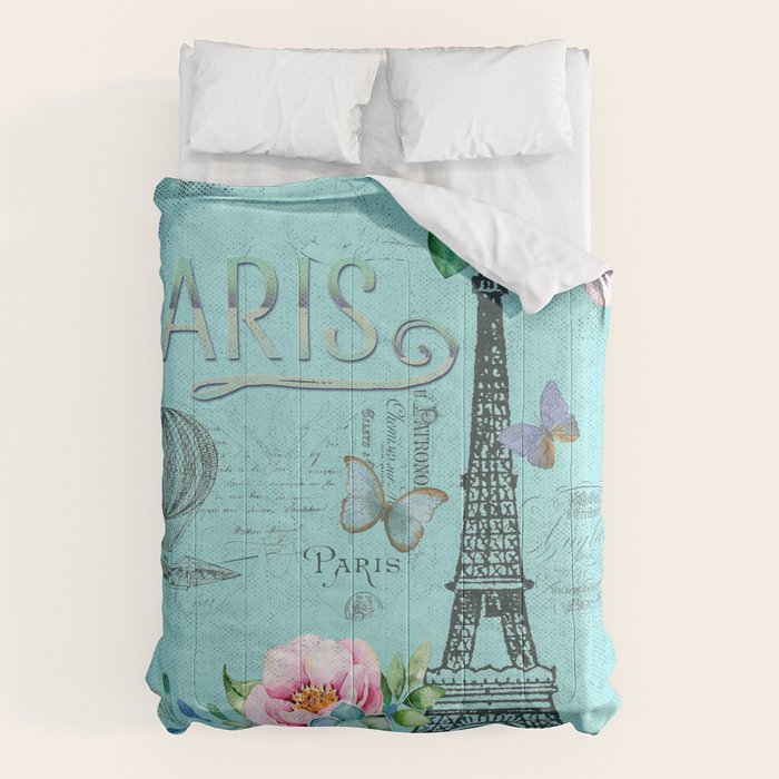 Paris - my blue love Comforter Gallery Image 1