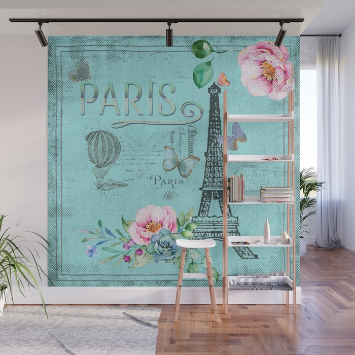 Paris - my blue love Wall Mural Gallery Image 1