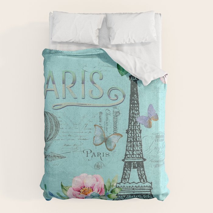 Paris - my blue love Duvet Cover Gallery Image 1