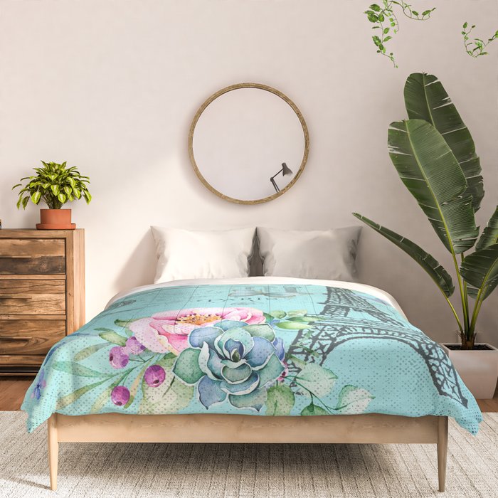 Paris - my blue love Comforter Gallery Image 3
