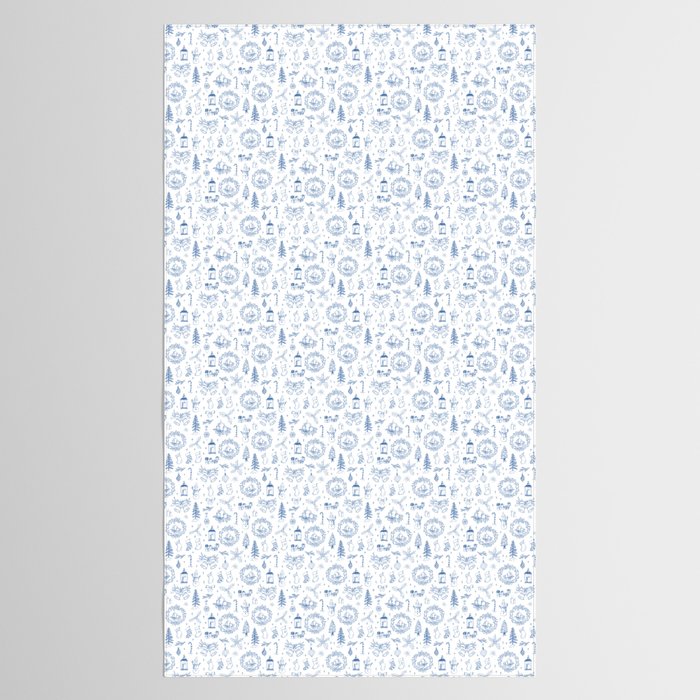 Christmas Toile // Blue & White Tablecloth Gallery Image 2